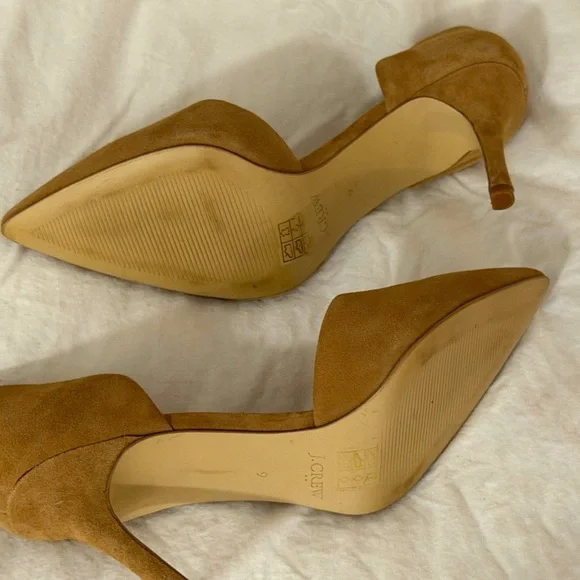 J. Crew Suede D'Orsay “Lana” Pump | Tan/Saddle | SZ: 9 - Picture 2 of 3